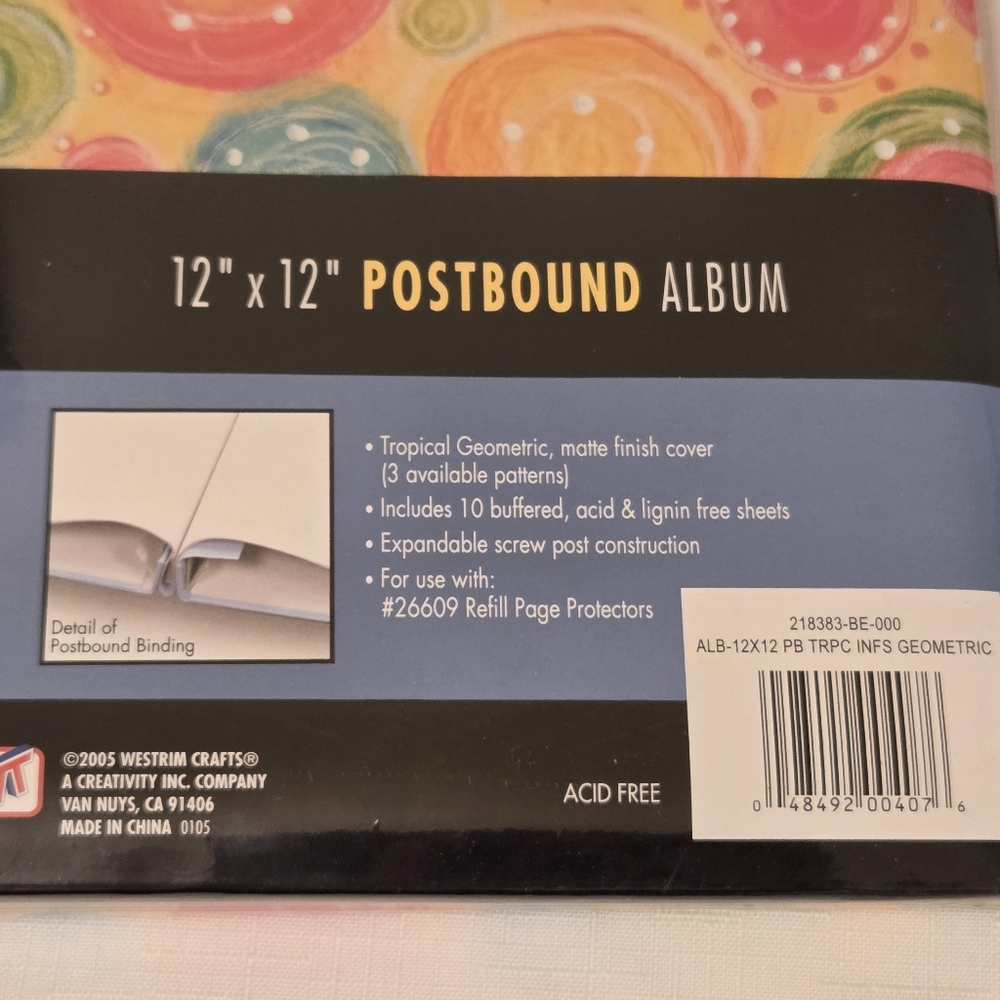 Vintage Westrim Crafts 12 X 12 Postbound Scrapbook 10 Pages Art Deco Geometric - Picture 4 of 8